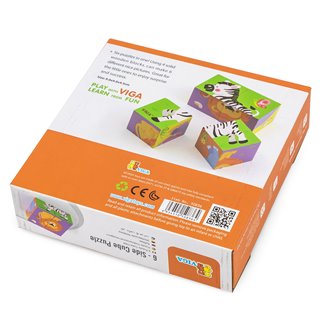 Cube puzzle - wild animals - 4 pieces